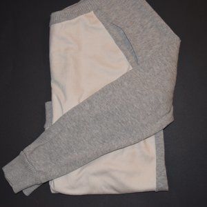 Express Gray and White Sweater with Faux Suede